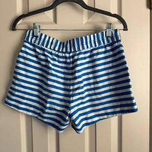 J.Crew Blue and White Striped Shorts Linen and Cotton Size 0
